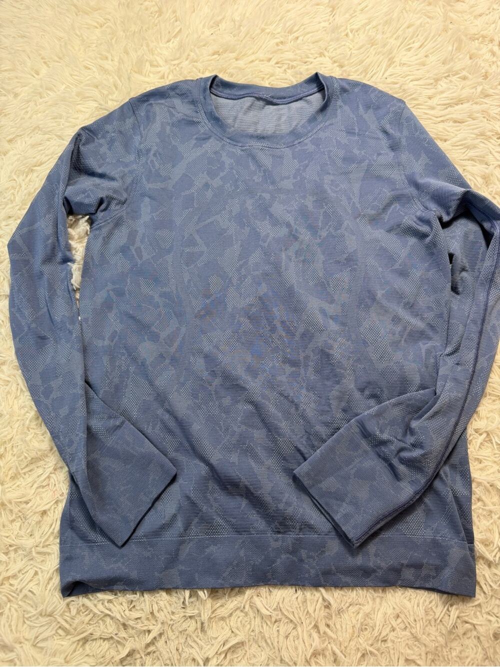 Lululemon Swiftly Relaxed-Fit Long Sleeve Shirt Mosaic Multiply Water Drop / Blu
